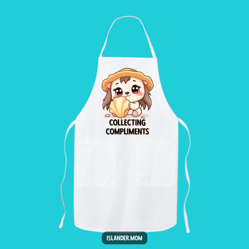Funny Kawaii Animal Seashell Apron: Kitchen Fun & Beach Discovery Gift!