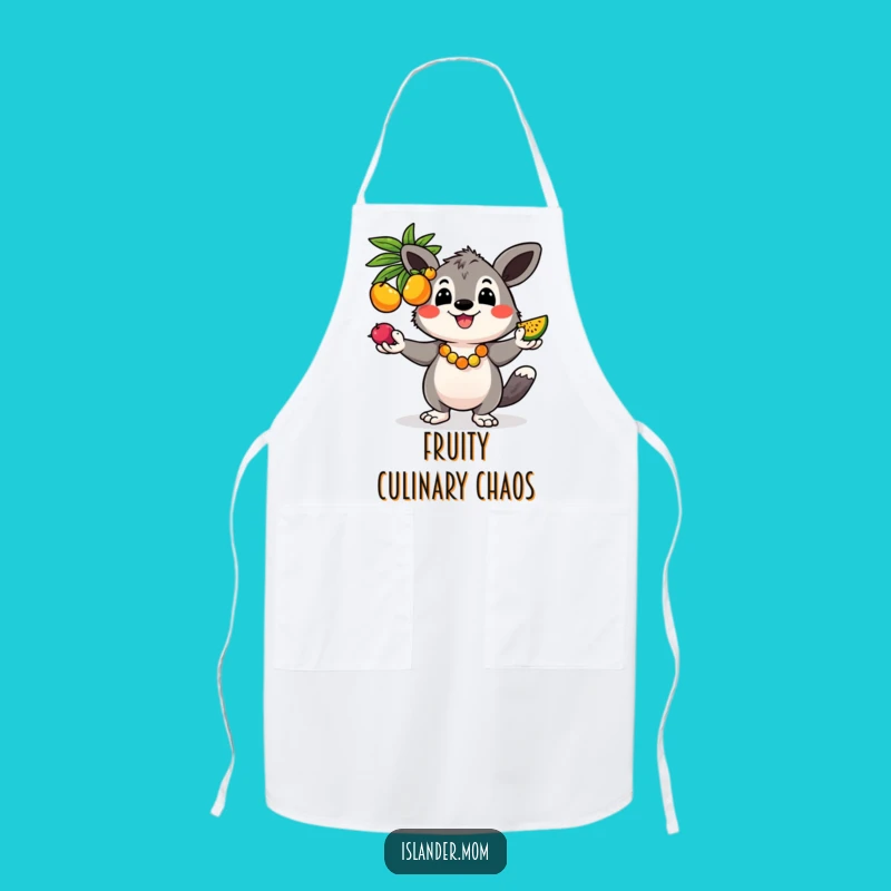 Funny Kawaii Juggling Animal Apron - Hilarious Tropical Gear for Fun Cooks