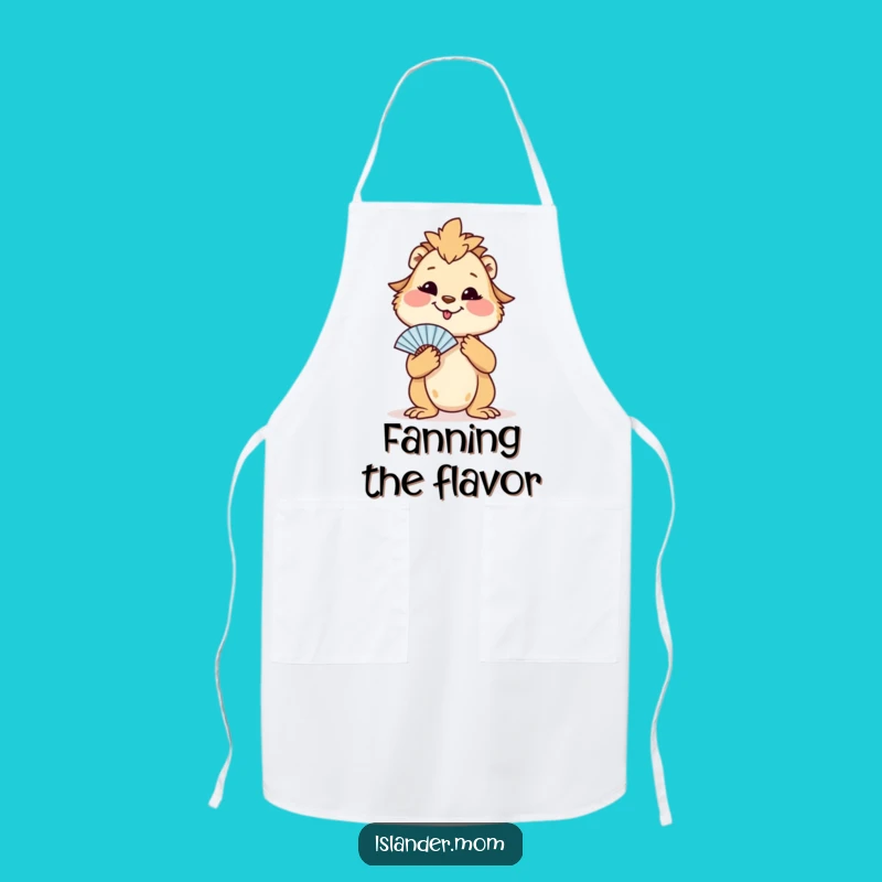 Funny Islander Mom Animal Apron: Fanning Smile, Kitchen Humor Gift