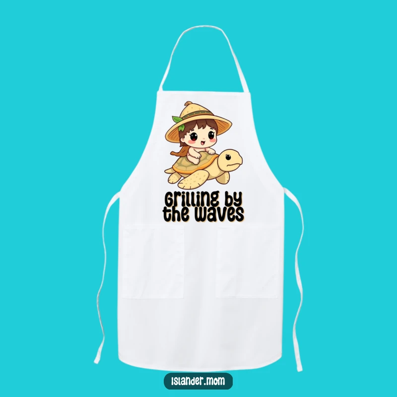 Funny Islander Turtle Rider Apron: Tropical Chef Adventure, Perfect Humorous Kitchen Gift