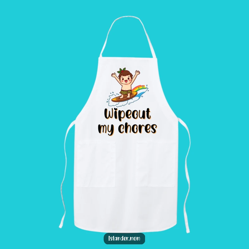 Funny Rainbow Wave Islander Apron - Joyful Kitchen Surfing Fun Gift