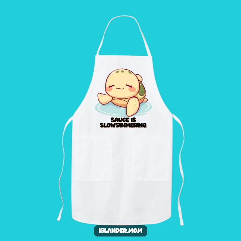 Funny Sea Turtle Zen Apron: Relaxed Ocean Lover Kitchen Funny Gift