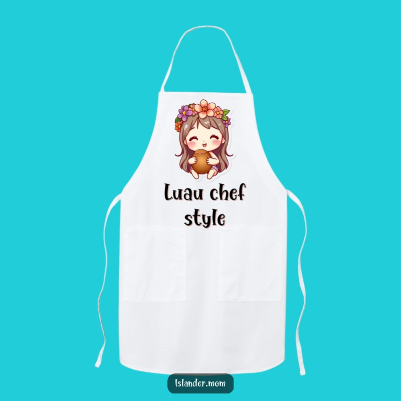 Funny Flower Crown Coconut Apron: Kitchen Luau, Perfect Funny Gift