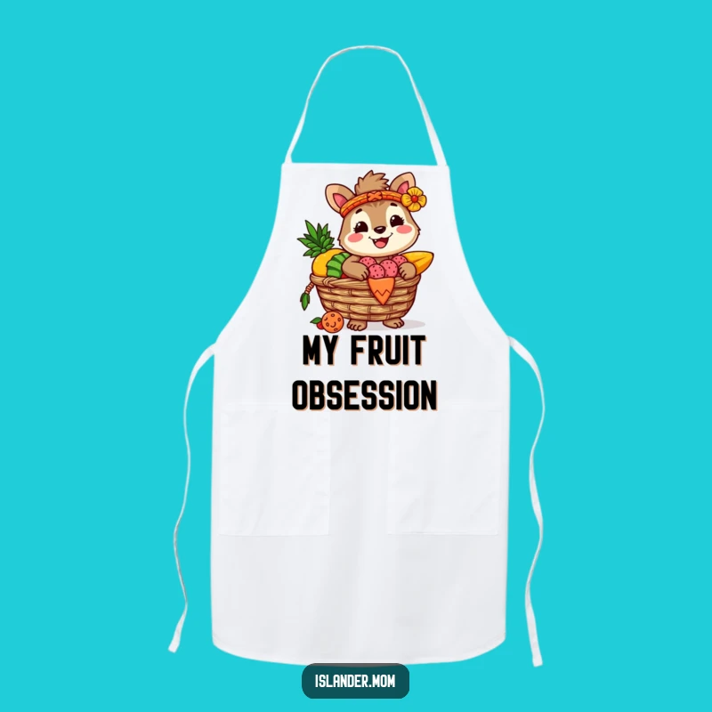 Funny Islander Animal Apron: Tropical Fruit Basket Kitchen Fun, Great Hilarious Gift