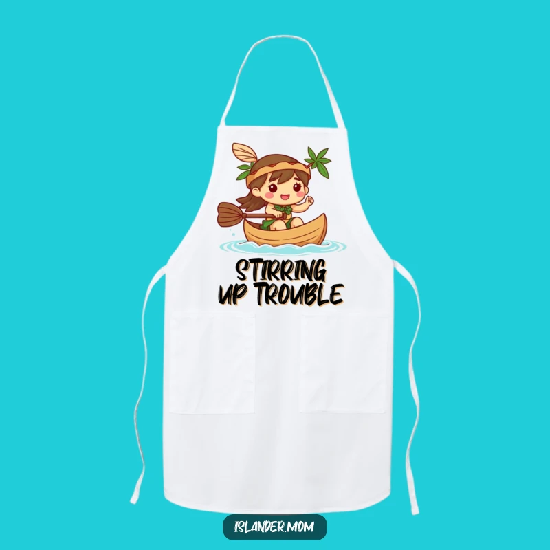 Funny Kawaii Islander Canoe Paddling Apron: Nautical Kitchen Fun & Gift