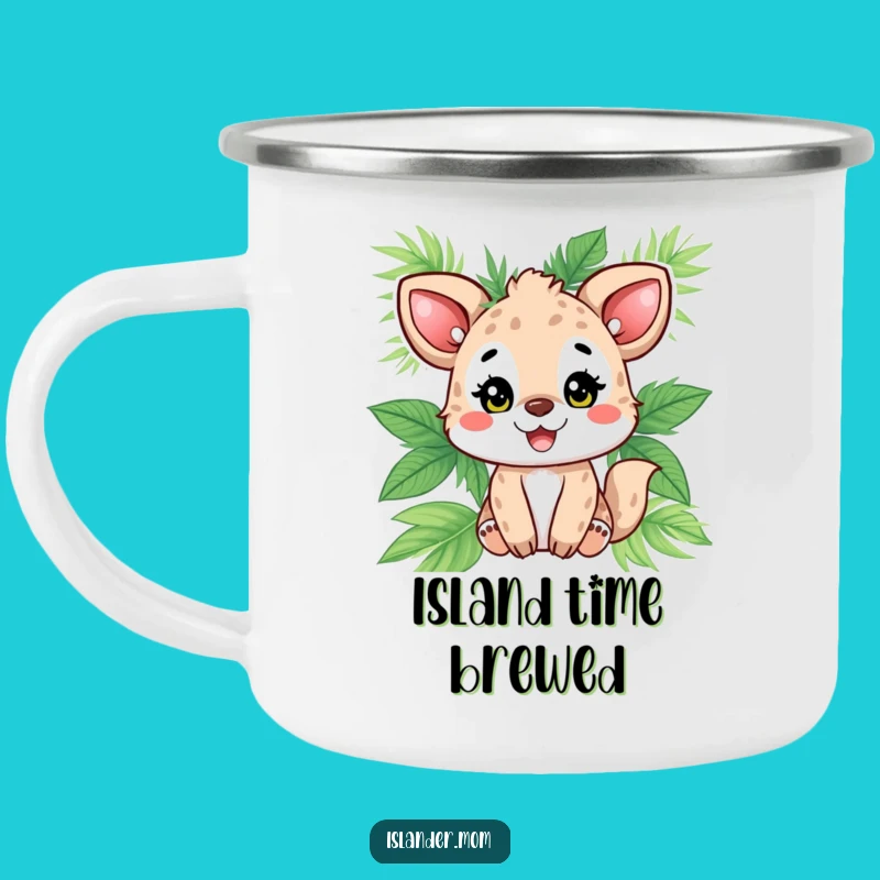 Funny Animal Palm Leaf Camping Mug: Tropical Sips on the Go