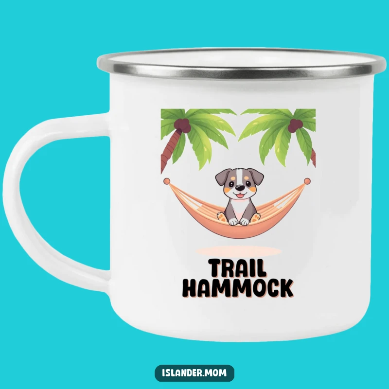 Funny Dog Hammock Camp Mug - Tropical Relaxation Companion