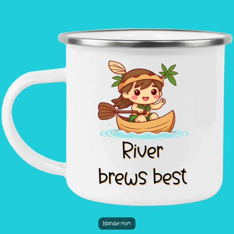 Funny Kawaii Islander Canoe Paddling Camping Mug: Adventure & Happy Sips