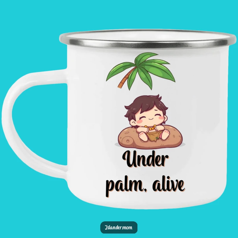 Funny Kawaii Islander Palm Tree Camping Mug: Relaxing Adventures & Warm Sips