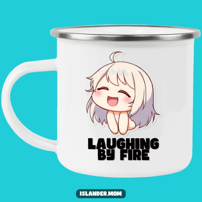 Funny Laughing Character Camping Mug: Outdoor Merriment, Perfect Funny Gift