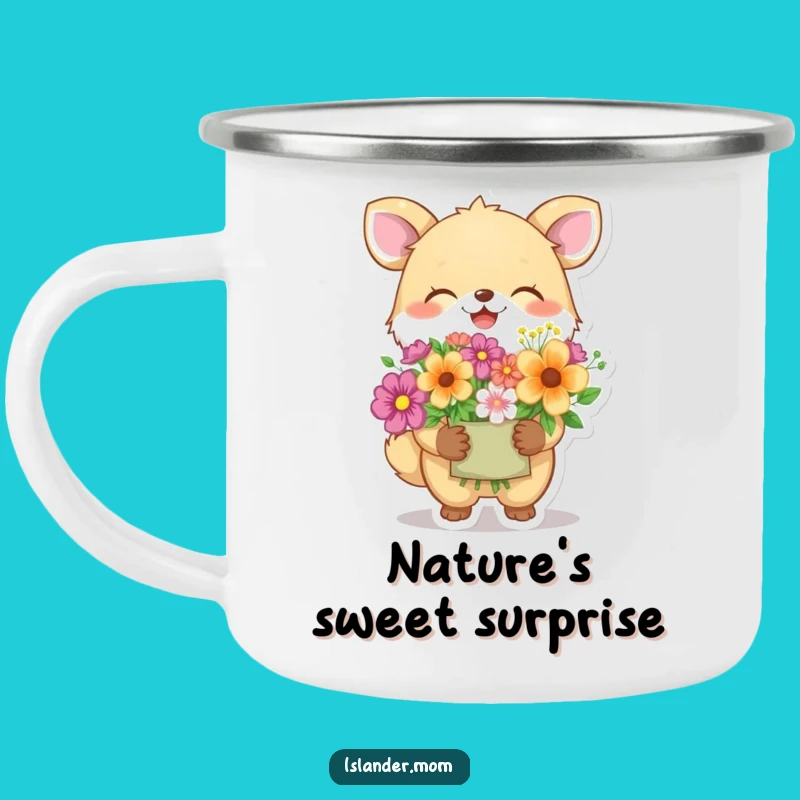 Funny Giggling Animal Flower Camping Mug: Sip Happiness Outdoors