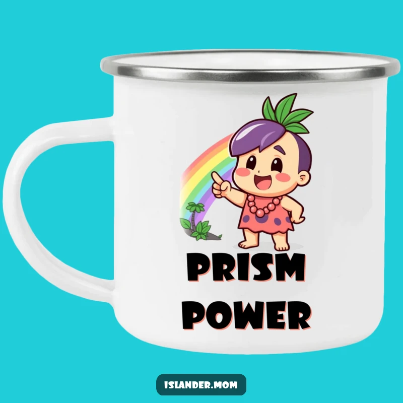 Durable Funny Islander Rainbow Camping Mug - Adventure-Ready Gift