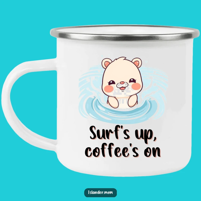 Funny Island Mom Ocean Splash Camping Mug - Beach Camp Vibes!