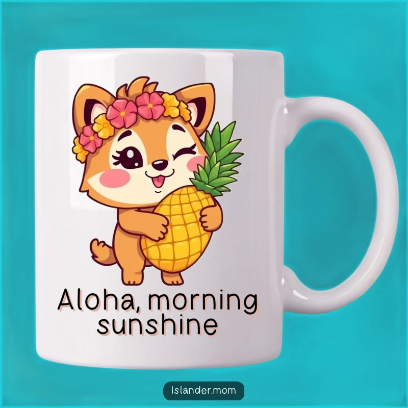 Funny Islander Animal Winking Pineapple Mug - Hilarious Tropical Gift for Him