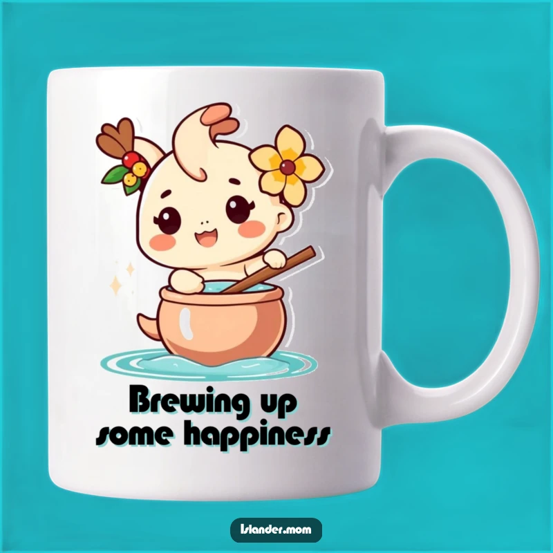 Funny Islander Chef Mug: Happy Character's Cooking is a Perfect Funny Gift for Foodies