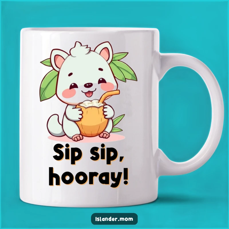 Funny Coconut Drink Islander Animal Mug, Share the Joy Gift