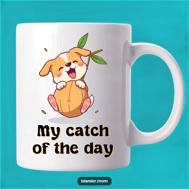 Funny Dog Coconut Catch Mug: Hilarious Canine Acrobatics for a Perfect Gift