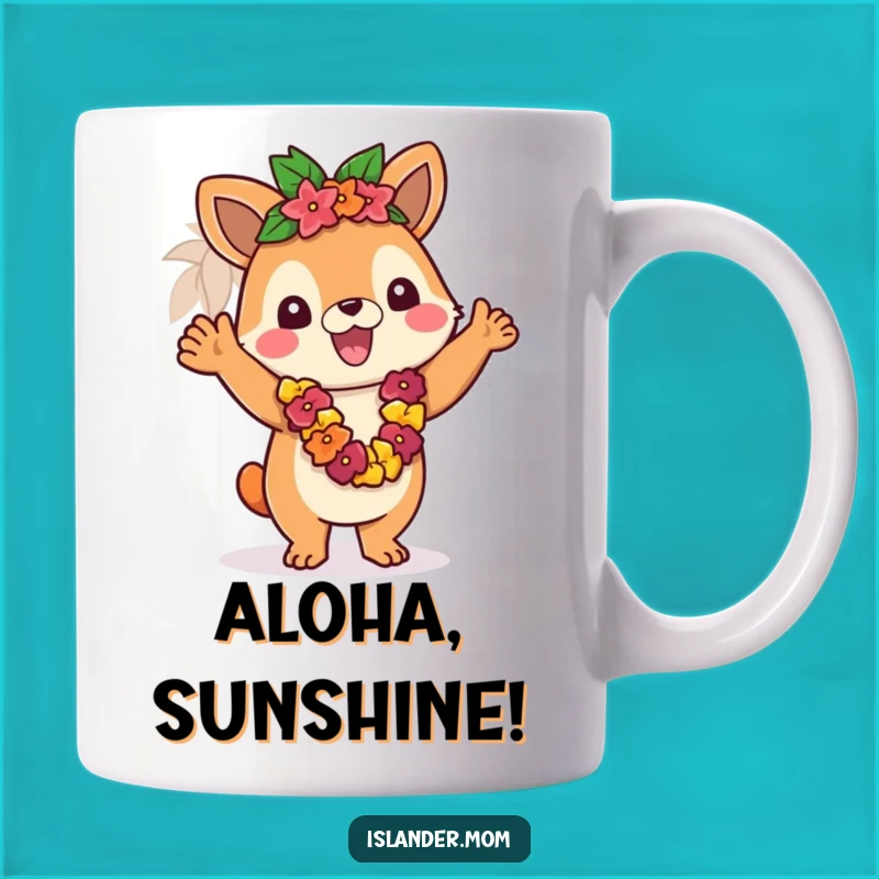Funny Islander Animal Lei Greeting Mug - Tropical Welcome Gift