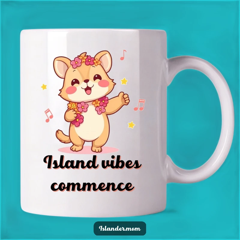 Funny Kawaii Islander Music Mug - Hilarious Tropical Gift for Joyful Dancers