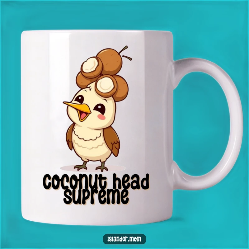 Funny Mama Bird Coconut Head Mug: Hilarious Balance and Tropical Fun Gift