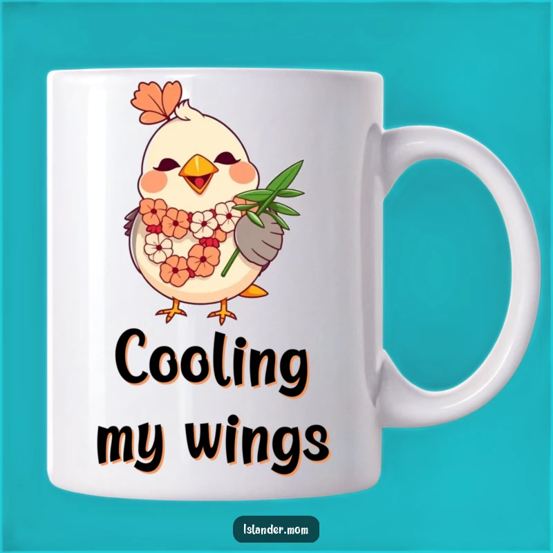 Funny Mama Bird Lei Mug: Tropical Relaxation and Happy Vibes Gift for Bird Lovers