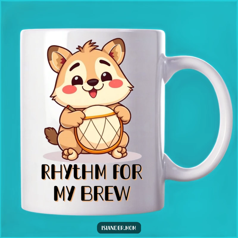 Funny Islander Drummer Mug: Excited Rhythm Maker, Perfect Tropical Humorous Gift