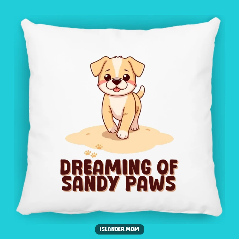 Funny Dog Beach Paw Prints Pillow: Cozy Comfort with a Coastal Vibe