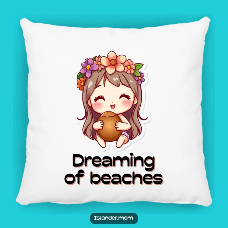 Funny Flower Crown Coconut Pillow: Cozy Tropical Comfort, Perfect Funny Gift