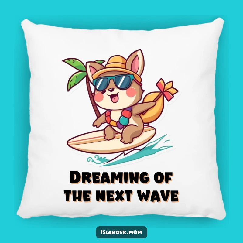 Funny Islander Animal Pillow: Cheerful Surfer for Cozy Beach Comfort