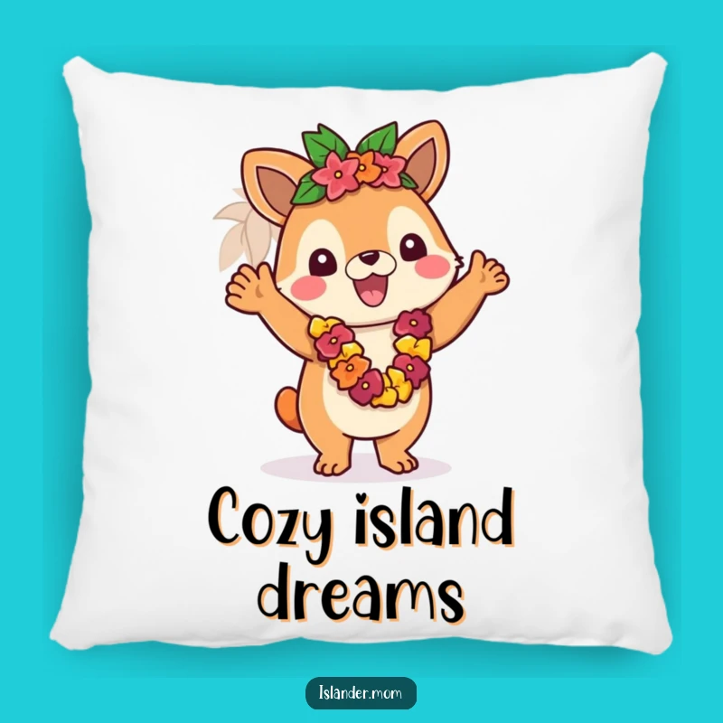 Funny Islander Lei Greeting Pillow - Cozy Tropical Cushion