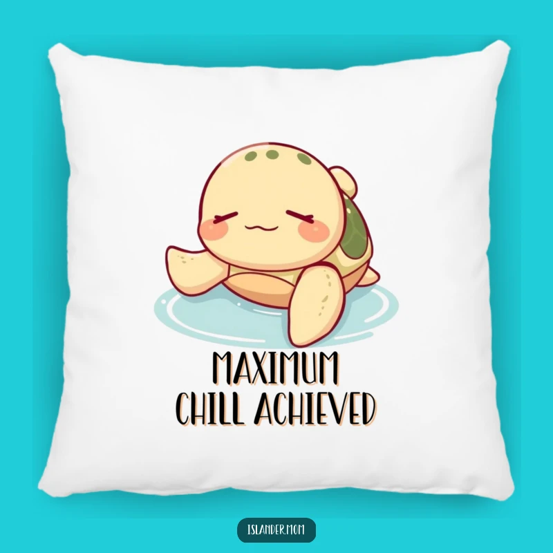 Funny Sea Turtle Zen Pillow: Cozy Relaxed Ocean Accent Pillow Funny Gift