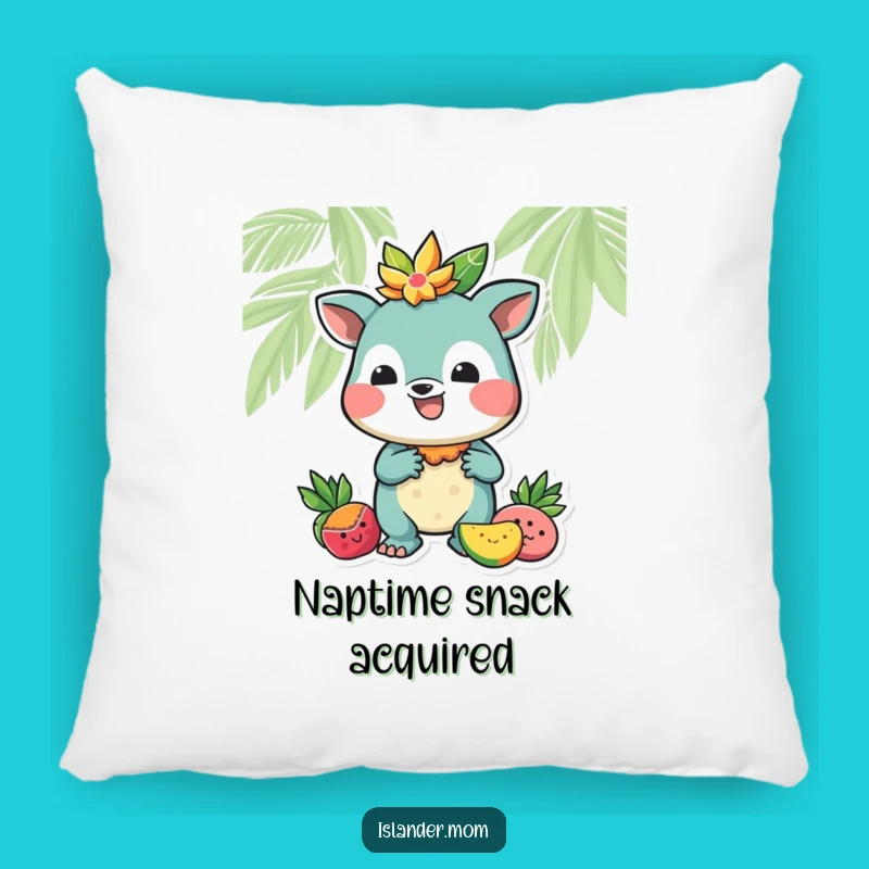 Funny Tropical Pillow, Cozy Fruit Offering Islander Accent Pillow