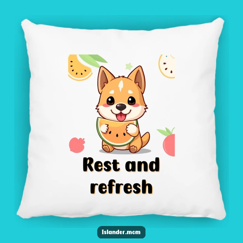 Funny Tropical Fruit Dog Pillow - Cozy Welcoming Pup, Island Accent Gift