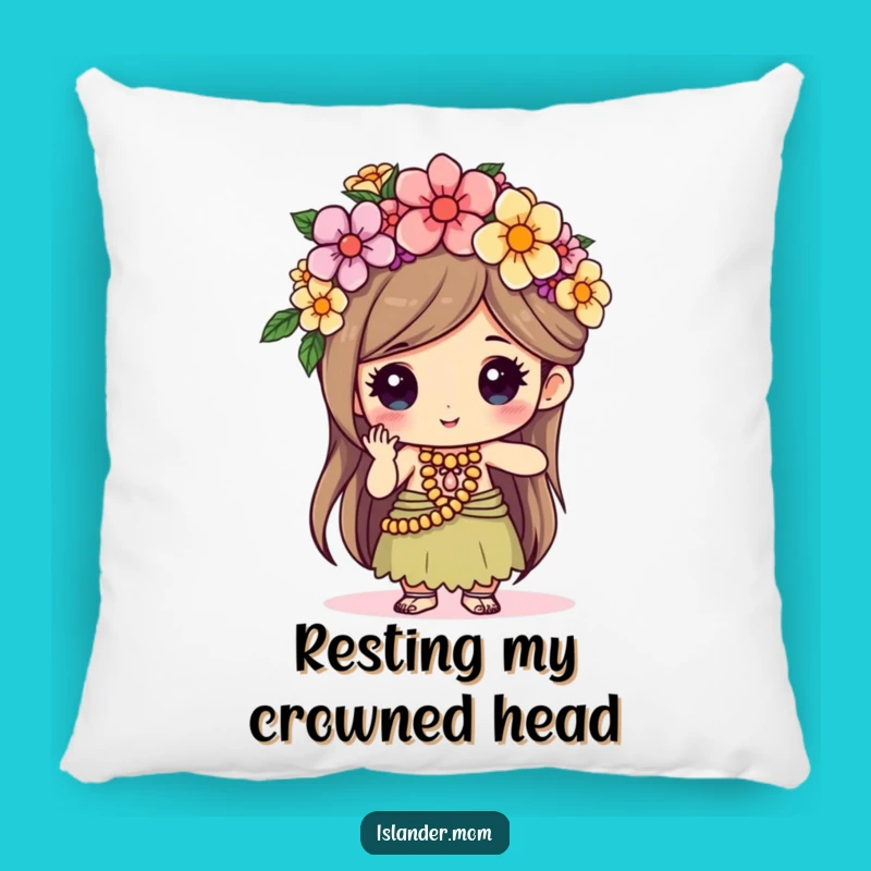 Comforting Funny Flower Crown Islander Pillow - Cozy Craft Accent Gift