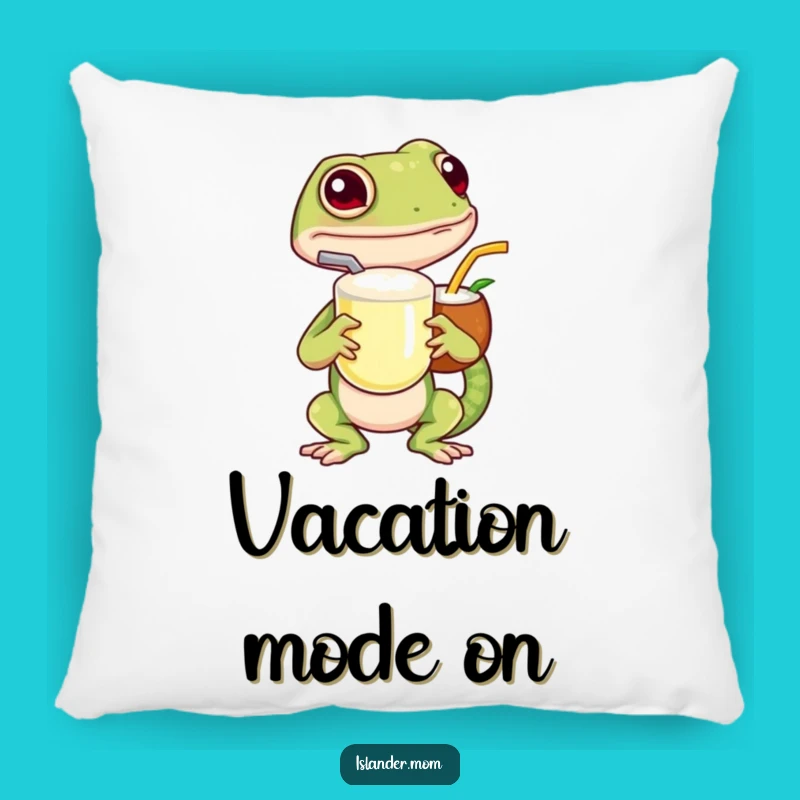Funny Island Gecko Pillow: Cozy Comfort with Tropical Charm