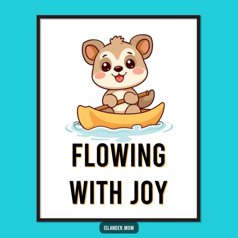 Funny Animal Canoe Digital Art: Bring Joyful Paddling to Your Space