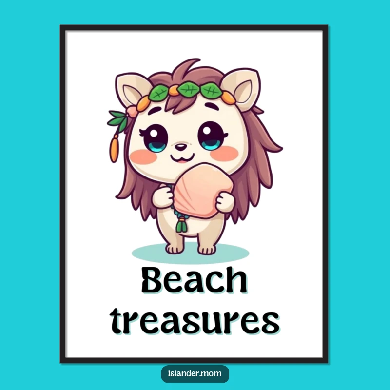 Funny Cute Islander Animal Digital Art: Instant Island Charm!
