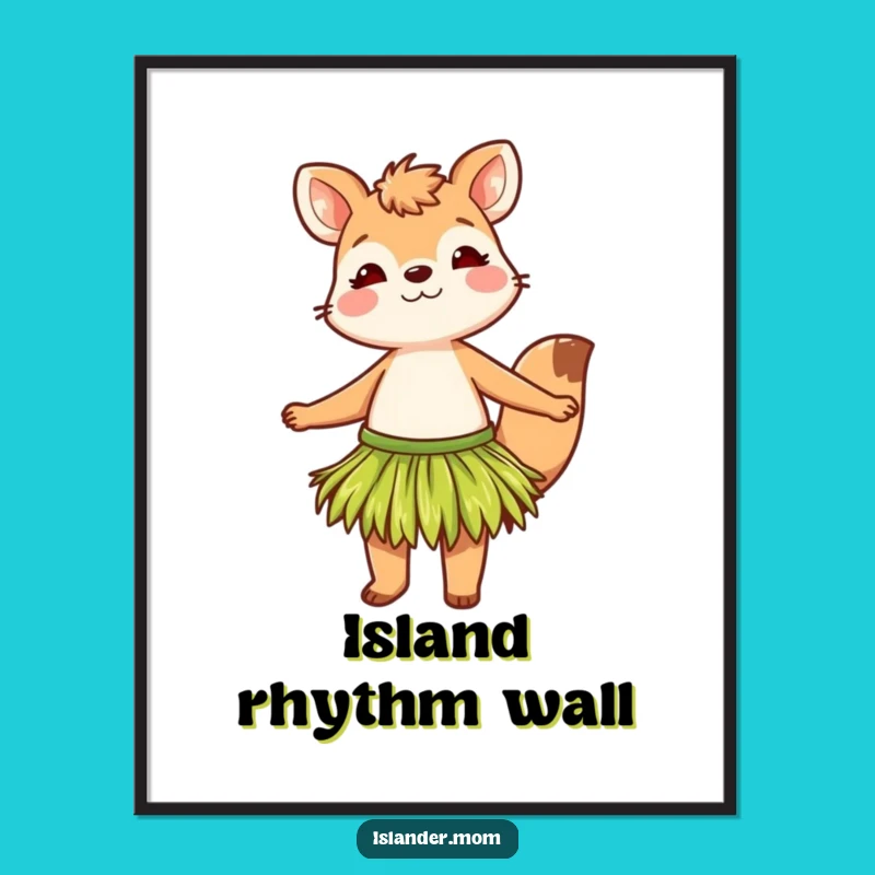 Funny Grass Skirt Animal Digital Art: Instant Tropical Laughs for Your Walls!
