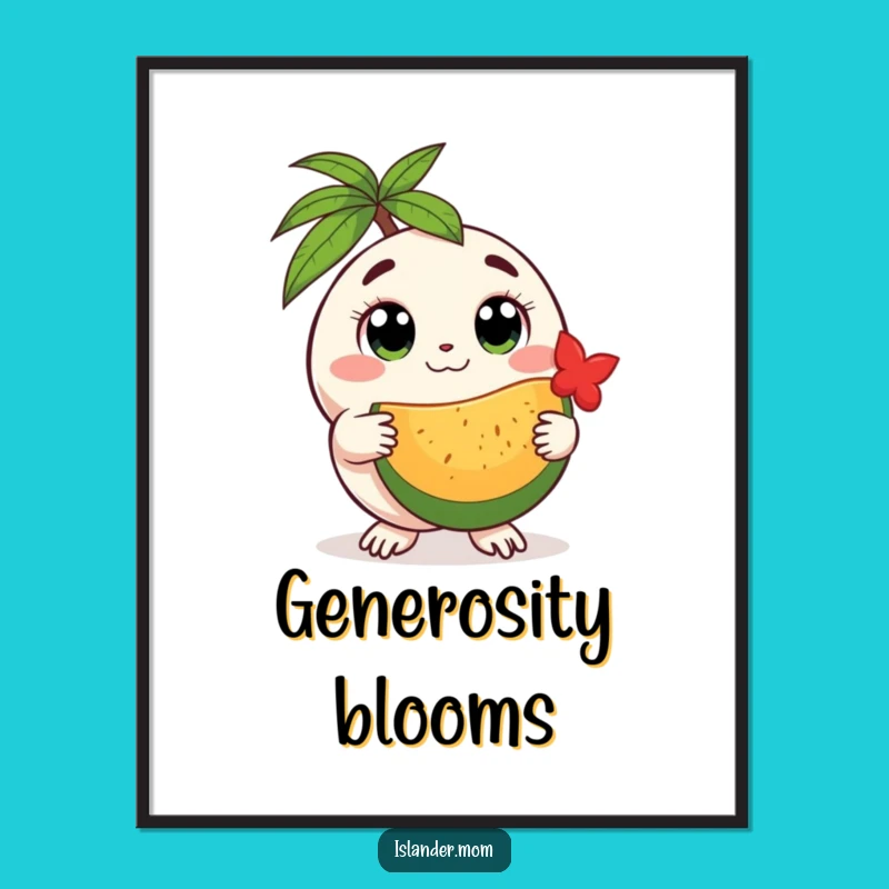 Funny Island Creature Digital Art Print: Instant Heartwarming Decor