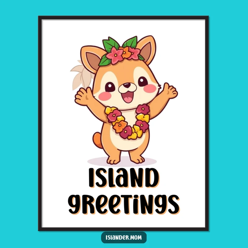 Funny Islander Lei Greeting Digital Art - Tropical Wall Decor