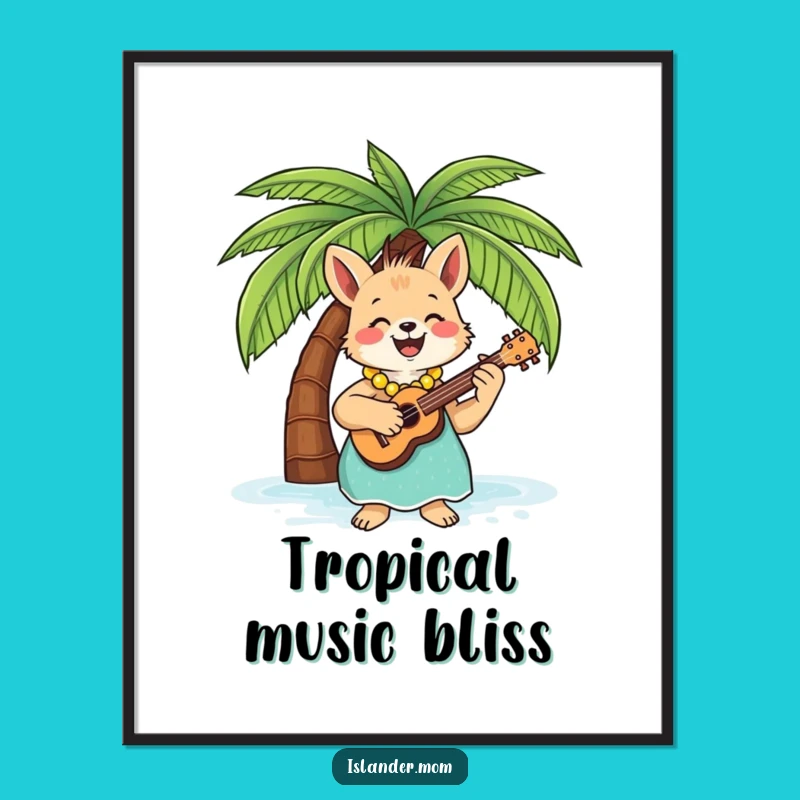 Funny Islander Mom Animal Ukulele Tropical Digital Art Print!