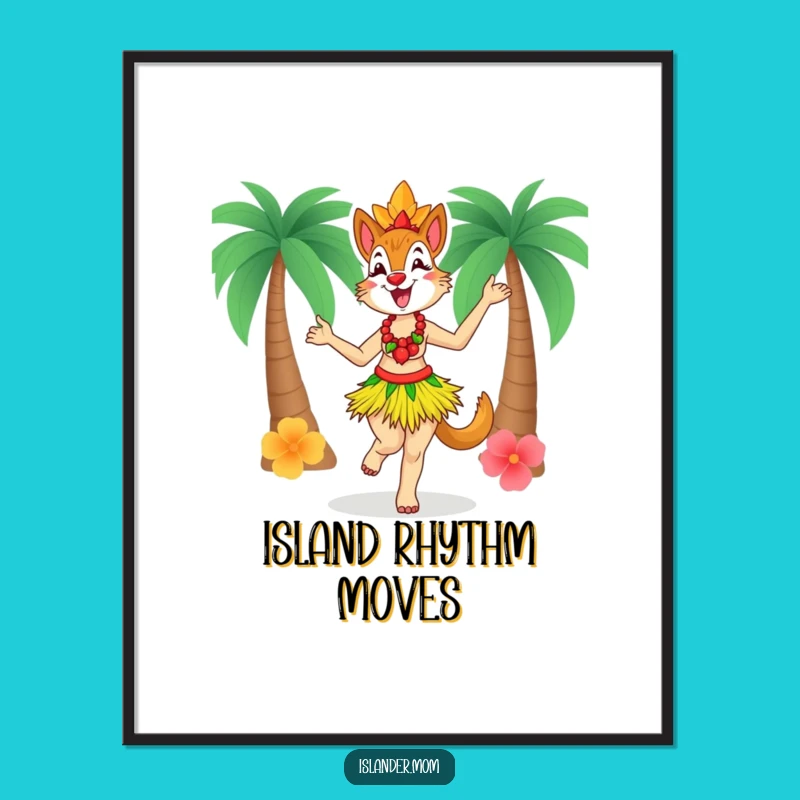 Funny Islander Mom Digital Print - Joyful Dancer Art Gift