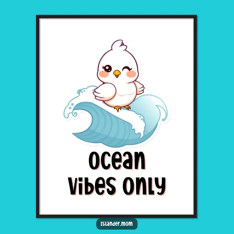 Funny Mama Bird Digital Art - Instant Coastal Humor Download Gift!