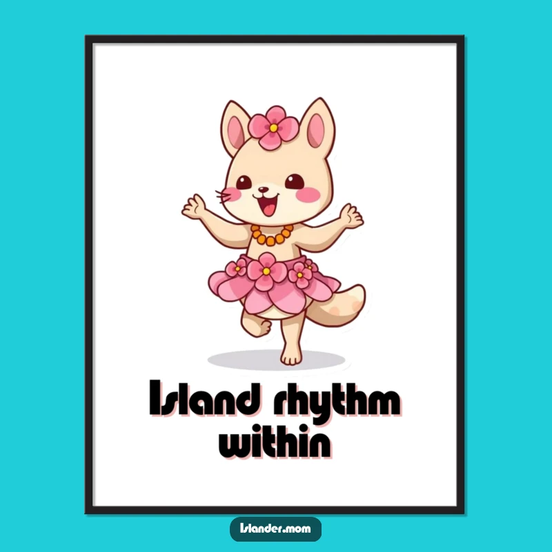 Funny Island Animal Digital Print, Hilarious Tropical Dancer Wall Art