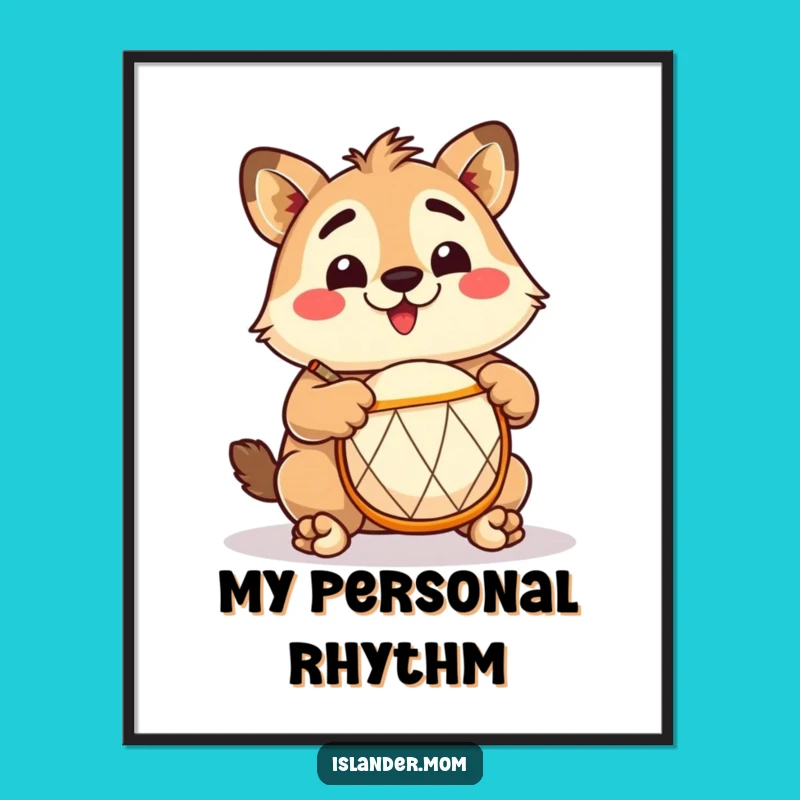 Funny Islander Drummer Art: Instant Tropical Beat Download, Perfect Humorous Decor