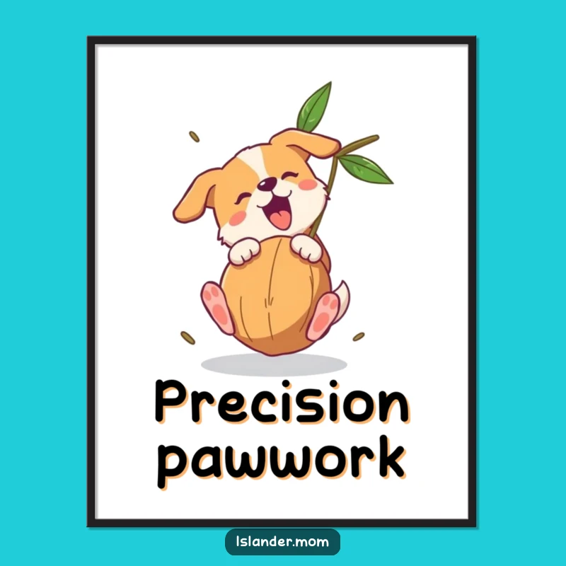 Funny Dog Coconut Catch Digital Art: Instant Laughter for Your Space