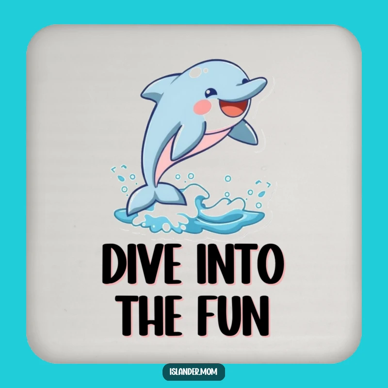Funny Dolphin Wave Leap Drink Coaster: Playful Ocean Protection Funny Gift