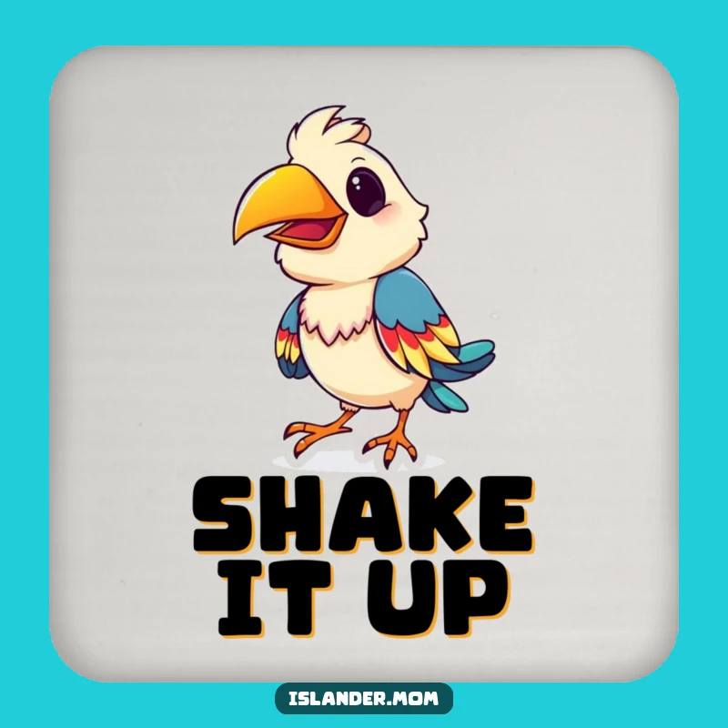 Funny Bird Shimmy Drink Coaster: Colorful Protection for Your Table