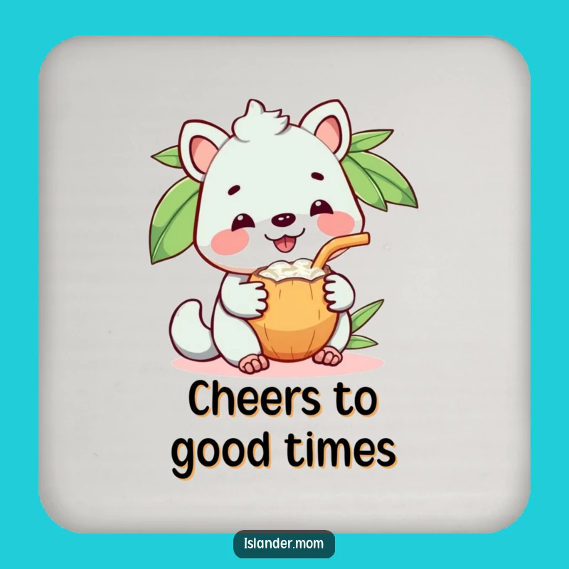 Funny Coconut Drink Coaster, Share a Smile