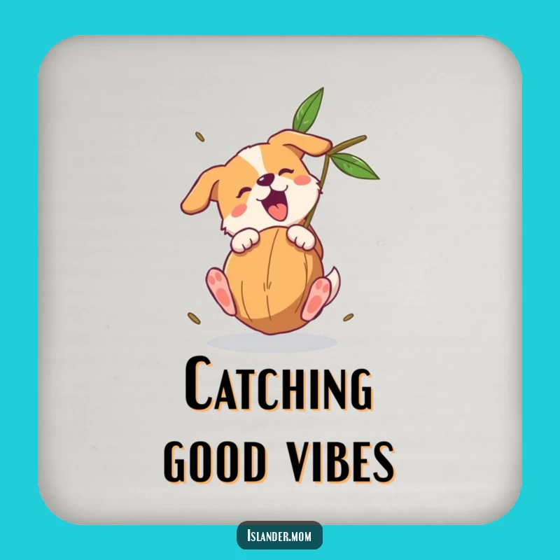 Funny Dog Coconut Catch Drink Coaster: Protect Surfaces with Canine Charm